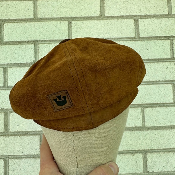 Goorin Bros Mont Calm suede leather USA 8 panel gatsby flatcap cap hat Small - Picture 3 of 6
